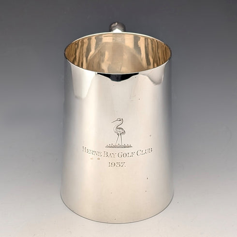 1936年 英国ヴィンテージ 純銀製 パイントマグ 296g Henry Hodson Plante