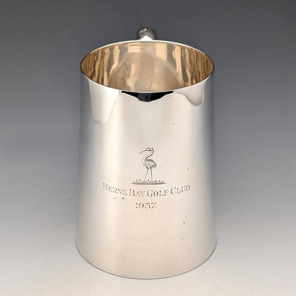1936 British Vintage Sterling Silver Pint Mug 296g Henry Hodson Plante