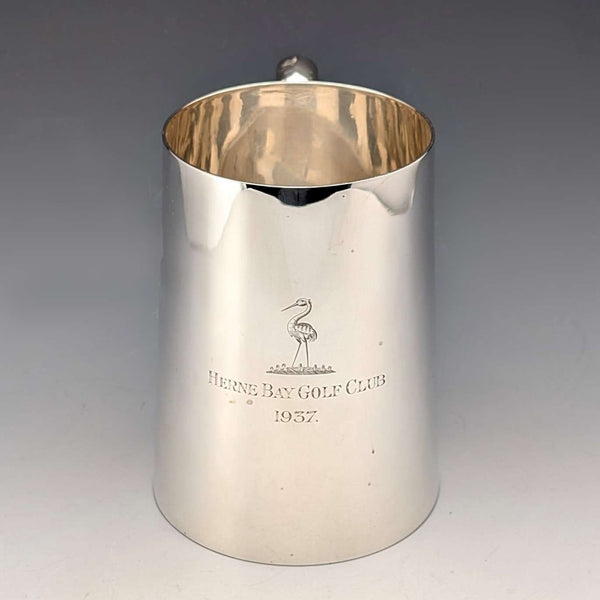 1936年 英国ヴィンテージ 純銀製 パイントマグ 296g Henry Hodson Plante