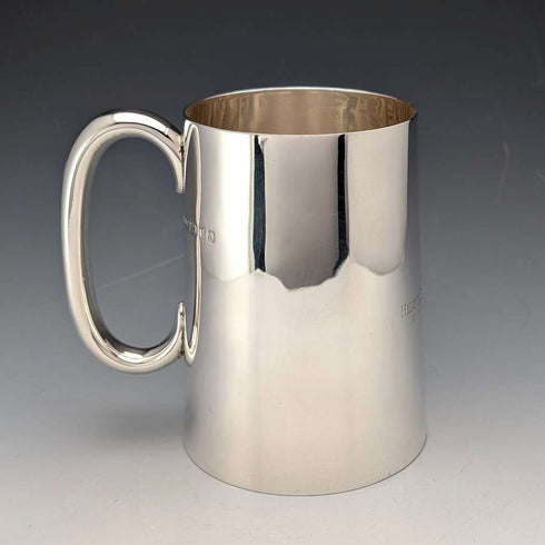 1936 British Vintage Sterling Silver Pint Mug 296g Henry Hodson Plante