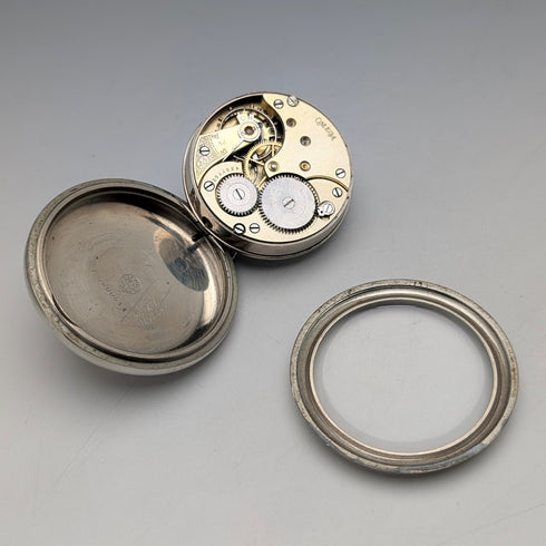 1910年頃 アンティーク オメガ 懐中時計 直径53mm 合金ケース 動作良好