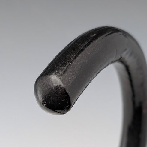 1920年代 アンティーク ブラックシャフト 曲がりハンドル ステッキ 杖 91cm