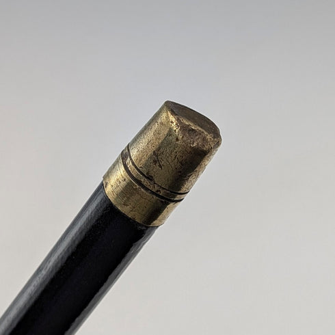 1920年代 アンティーク ブラックシャフト 曲がりハンドル ステッキ 杖 91cm