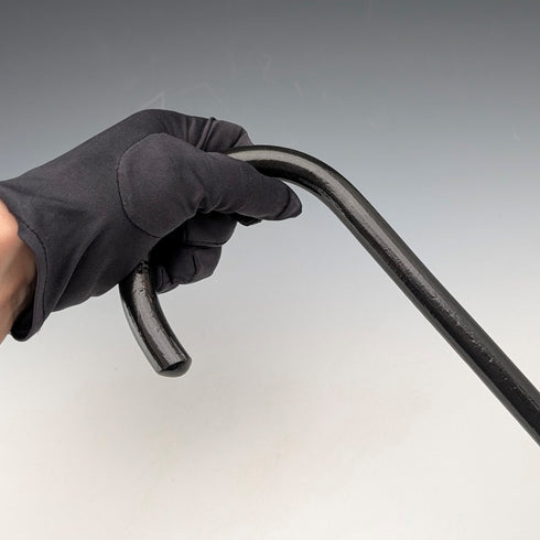 1920年代 アンティーク ブラックシャフト 曲がりハンドル ステッキ 杖 91cm