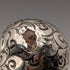 1910 British antique black shaft sterling silver rondelle handle walking stick 84cm