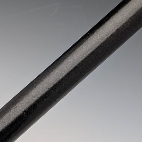 1910 British antique black shaft sterling silver rondelle handle walking stick 84cm