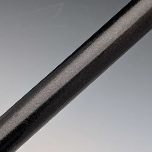 1910 British antique black shaft sterling silver rondelle handle walking stick 84cm
