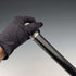 1910 British antique black shaft sterling silver rondelle handle walking stick 84cm