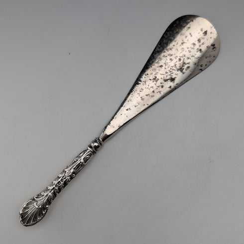 1905年 英国アンティーク 純銀ハンドル シューホーン 靴べらWilliam Devenport