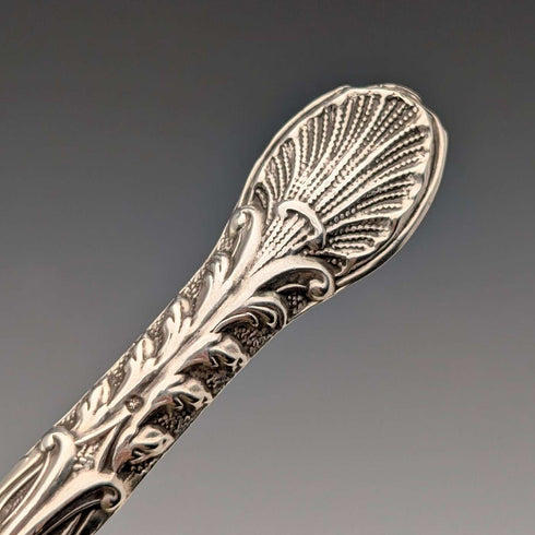 1905 British antique pure silver handle shoehorn by William Devenport