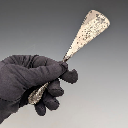 1905年 英国アンティーク 純銀ハンドル シューホーン 靴べらWilliam Devenport