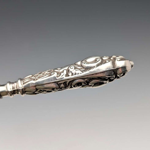 1904 British antique pure silver handle shoehorn by Joseph Gloster