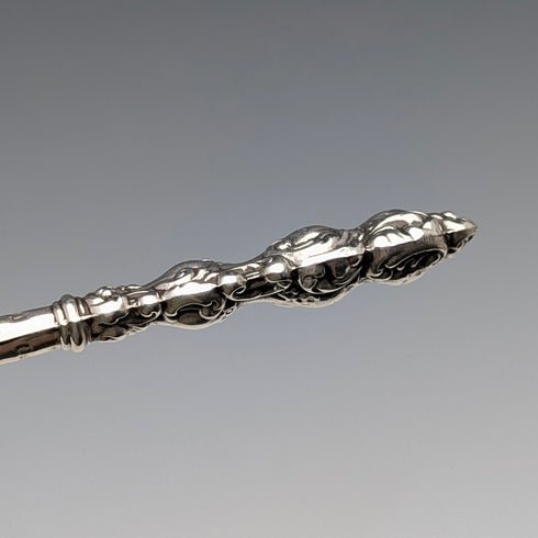 1906 British antique pure silver handle shoehorn Levi&Salaman