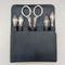 1910 British antique sterling silver handle grooming set of 5, J&R Griffin, with case