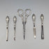 1910 British antique sterling silver handle grooming set of 5, J&R Griffin, with case