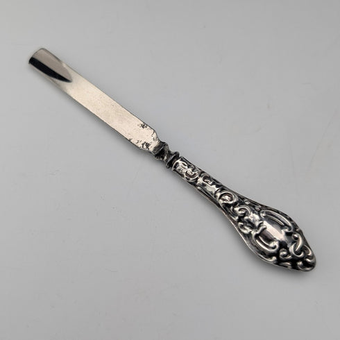 1910 British antique sterling silver handle grooming set of 5, J&R Griffin, with case