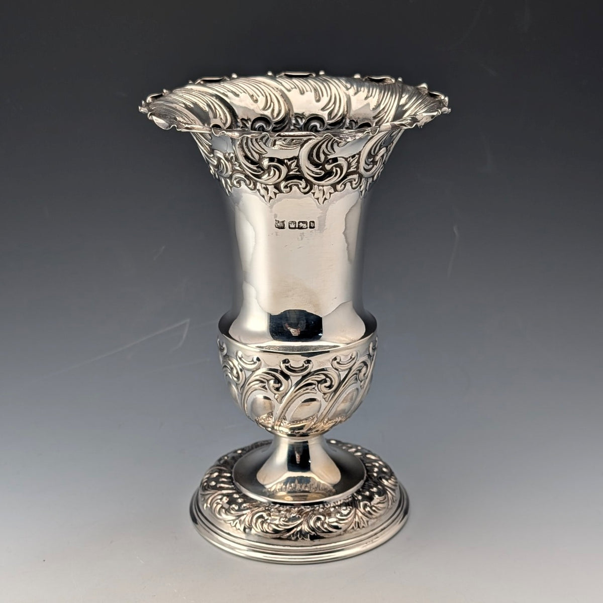 福袋 大丸 花瓶 純銀製 英国アンティーク 1900年 ベース Fenton 計203g アンティーク雑貨
