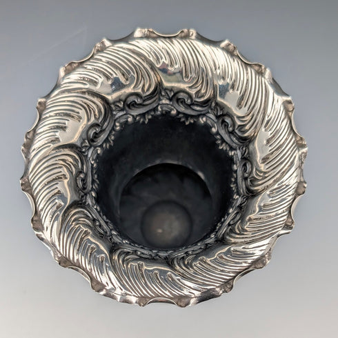 1900年 英国アンティーク 純銀製 花瓶 ベース 計203g Fenton Brothers