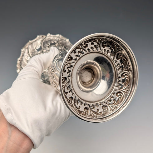 1900年 英国アンティーク 純銀製 花瓶 ベース 計203g Fenton Brothers