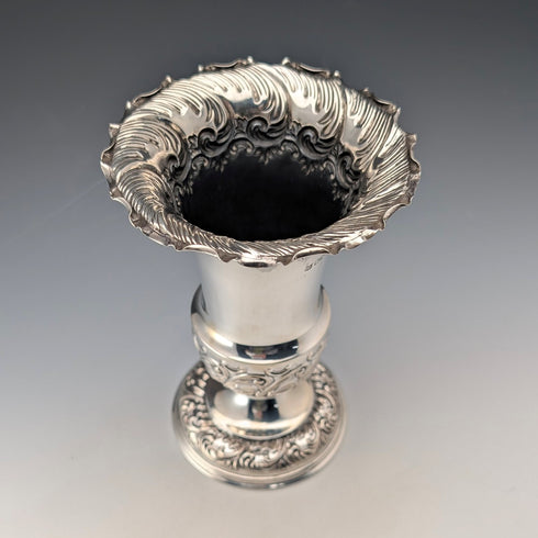 1900年 英国アンティーク 純銀製 花瓶 ベース 計203g Fenton Brothers