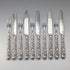 Early Victorian British Antique Pure Silver Handle Dessert Cutlery 5 Pairs Aaron Hadfield