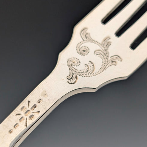 1923年 英国アンティーク 純銀ハンドル デザートカトラリー5ペア Yates Brothers 木箱入り