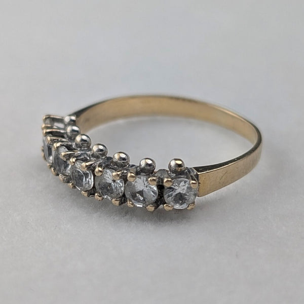 Antique Jewelry K9 Gold 7 Row Spinel Ring 2.2g (Size 12)