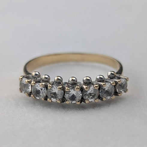 Antique Jewelry K9 Gold 7 Row Spinel Ring 2.2g (Size 12)