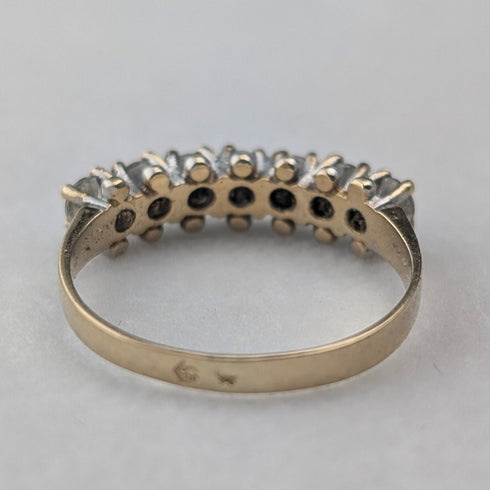 Antique Jewelry K9 Gold 7 Row Spinel Ring 2.2g (Size 12)