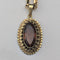 Vintage rolled gold cut stone pendant with necklace