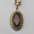 Vintage rolled gold cut stone pendant with necklace