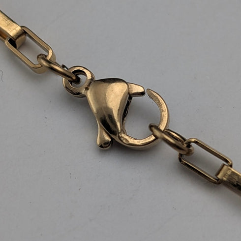 Vintage rolled gold cut stone pendant with necklace