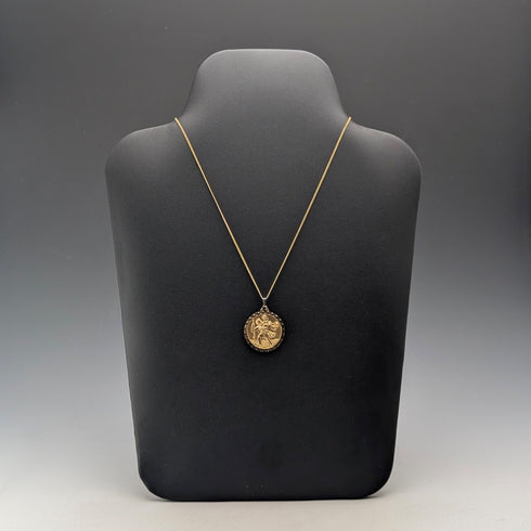 復古鍍金聖克里斯多福勳章吊墜和項鍊