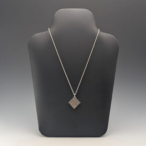 1977 British pure silver Jubilee ingot pendant, 19.7g, with pure silver necklace, RX