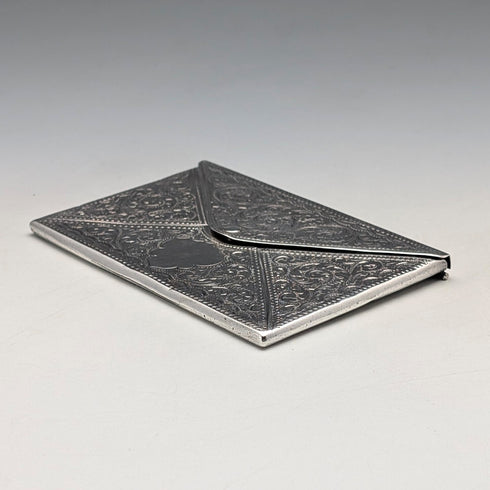 1909年 英国アンティーク 純銀製 封筒型カードケース 57g Adie&Lovekin