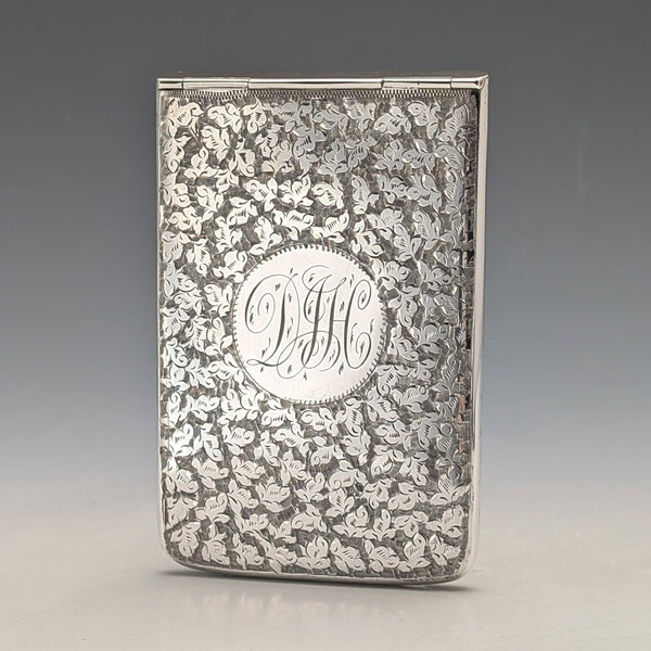 1897年 英国アンティーク 純銀製 スライド式 カードケース 80g Henry Williamson