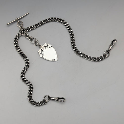 1929年英國復古純銀雙阿爾伯特鏈 56克鍍金純銀獎章鏈