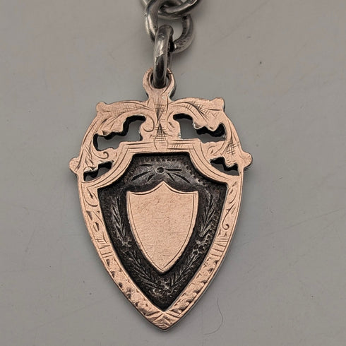 1929年英國復古純銀雙阿爾伯特鏈 56克鍍金純銀獎章鏈