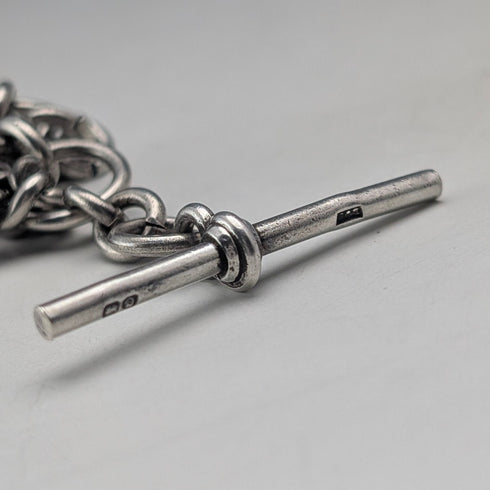 1929年英國復古純銀雙阿爾伯特鏈 56克鍍金純銀獎章鏈