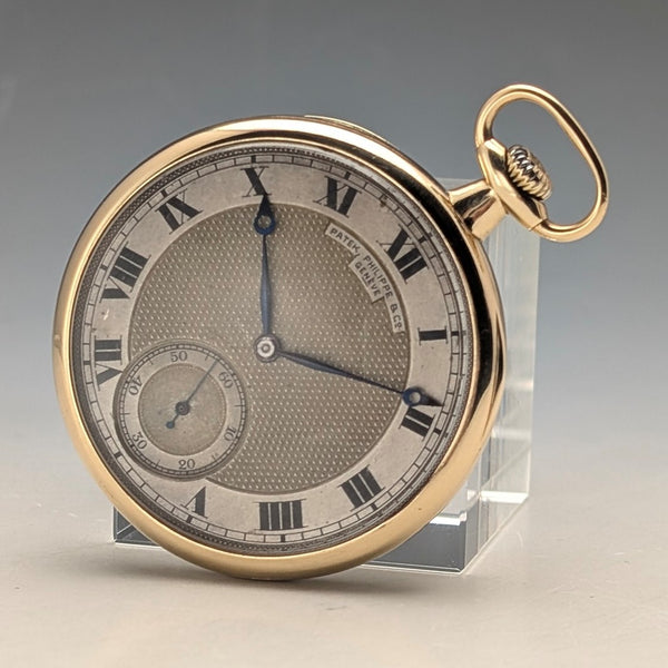 Circa 1918 Patek Philippe Pocket Watch, 18K Solid Gold, Open Face, Serviced