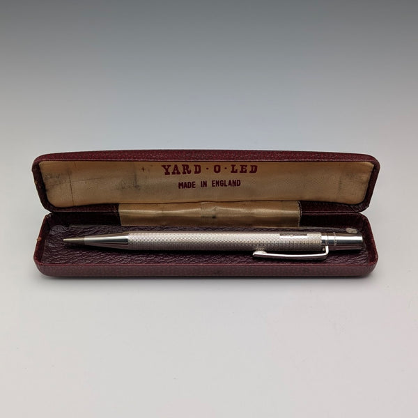 1963 British Yard O' Red Sterling Silver Push-Pull Pencil in Case