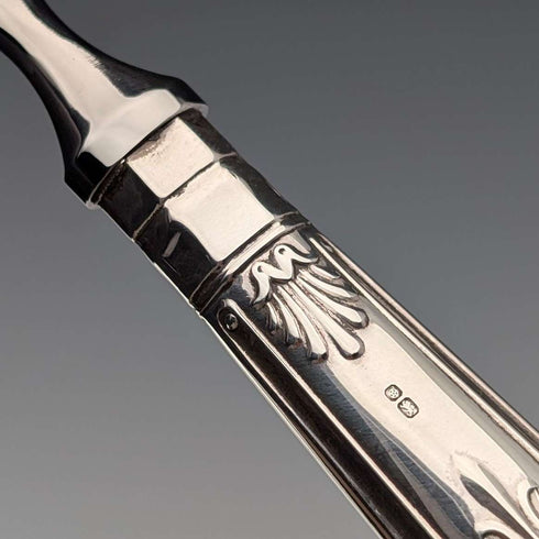1998 British vintage sterling silver handle letter opener in case, very good condition