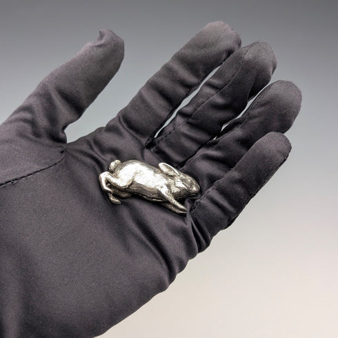 1980年 英国ヴィンテージ 純銀製 うさぎ ミニチュア フィギュリン 50g BSE Products