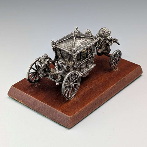 1977 British sterling silver Gold State Coach miniature 65g Toye, Kenning & Spencer