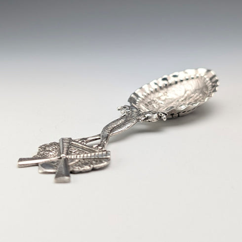 1904 Dutch antique sterling silver tea caddy spoon 23g FP&S