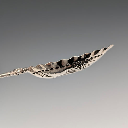 1904 Dutch antique sterling silver tea caddy spoon 23g FP&S