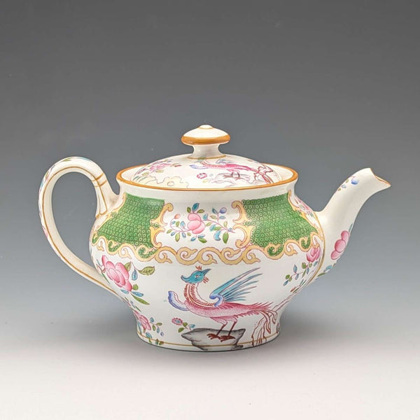 Minton 瓷茶壺,毒蛇紋,綠色,二十世紀初