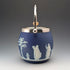 Antique British Wedgwood Biscuit Barrel Jasperware Royal Blue