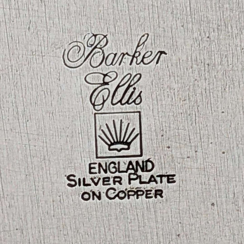 Vintage British silver plate oval gallery tray, 28cm wide, Barker Ellis