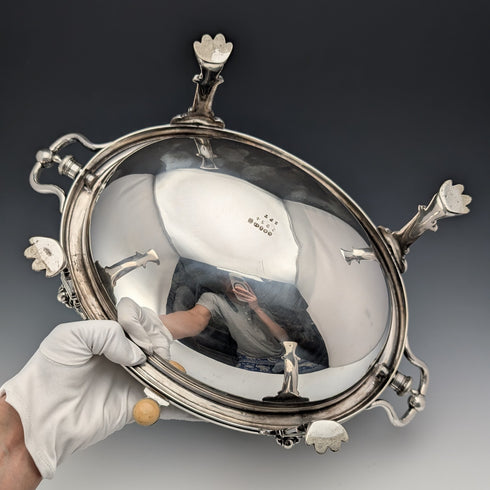 1900年頃 英国アンティーク シルバープレート製 ブレックファーストディッシュ 中皿なし George Goodfellow